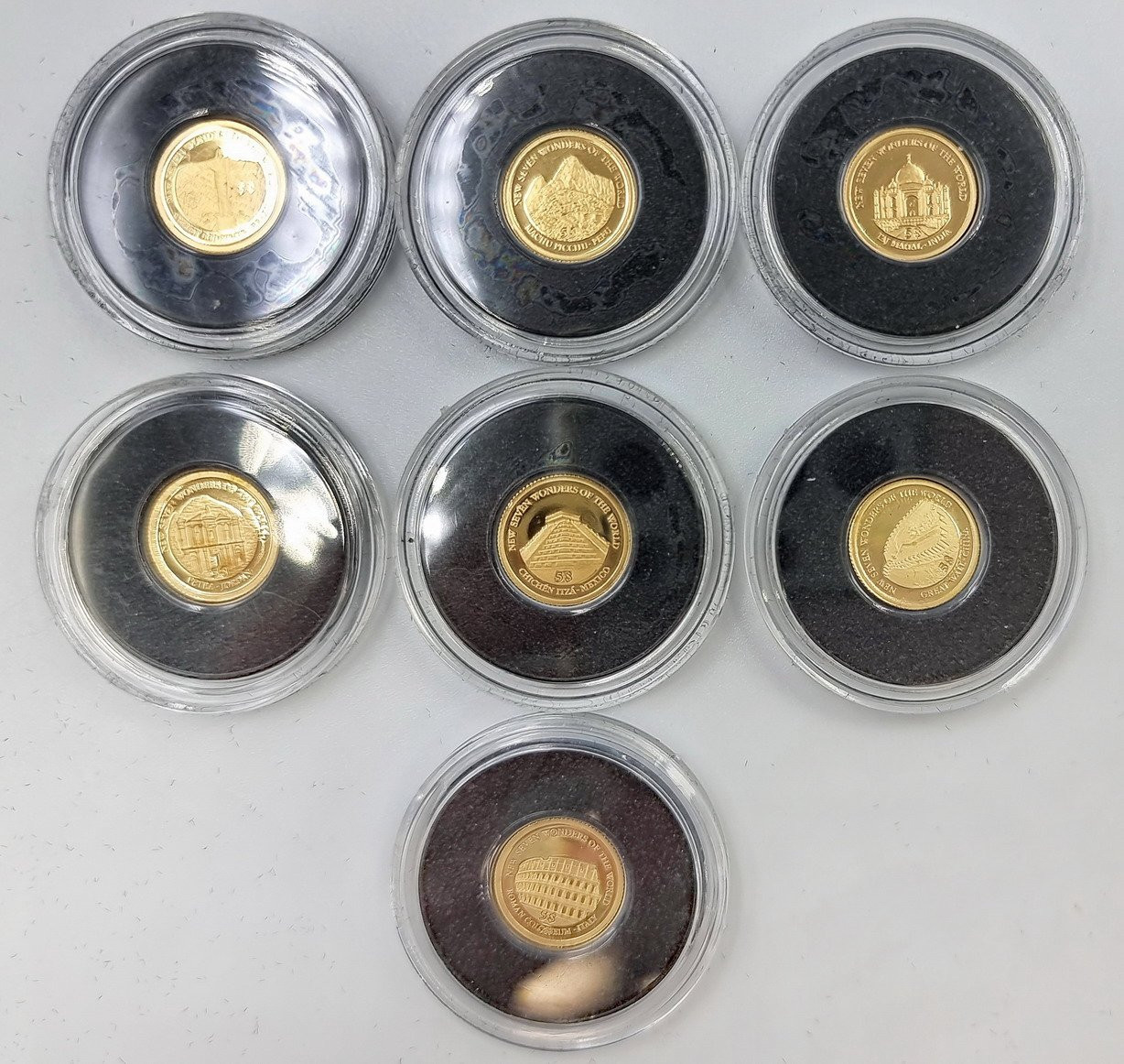 Kolekcja - Najmniejsze złote monety świata - 7 monet - ZŁOTO